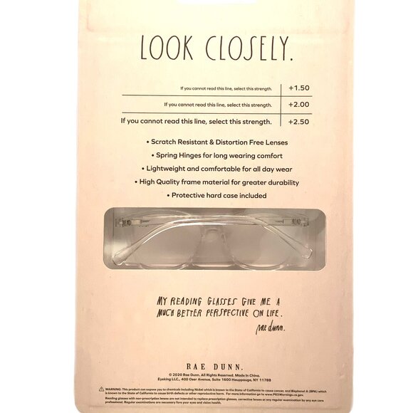 NEW Rae Dunn Set of 3 Premium Reading Glasses & Case Purple Blue Clear Read More - Picture 5 of 5